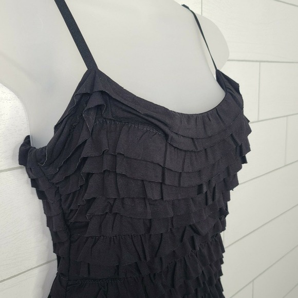 Bailey 44 Dress Black Small Y2K Tank Ruffle Stretch Mini Short LBD Party VTG - Picture 7 of 9